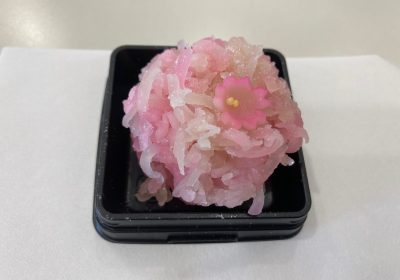 桜の花びらがのっている和菓子